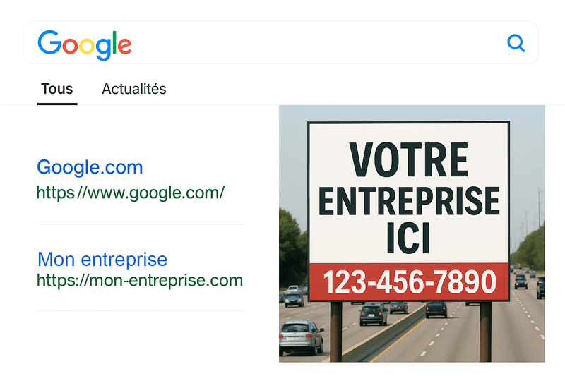 Google panneau publicitaire